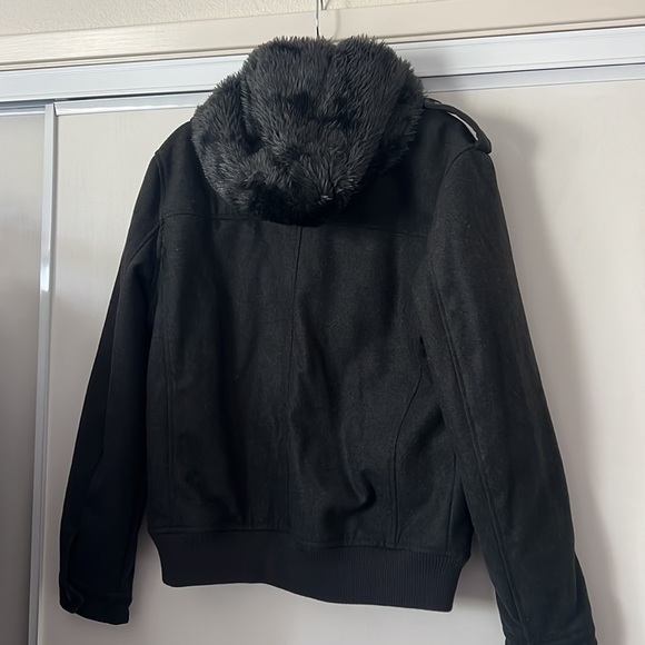 North zone black coat with hoodie - Picture 3 of 5